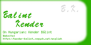 balint kender business card